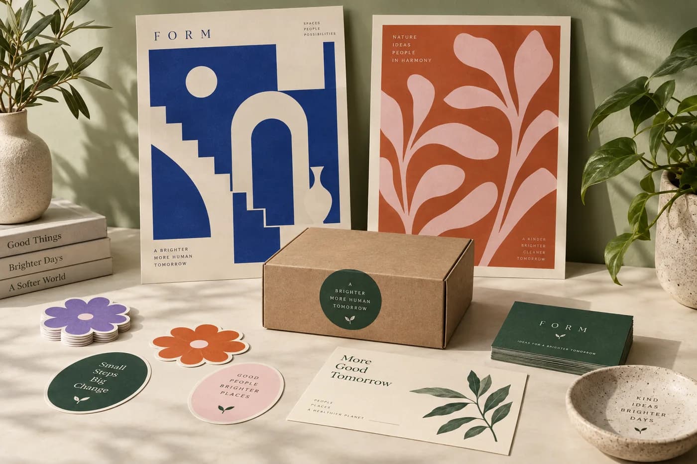 Coordinated poster, sticker and packaging styling concept